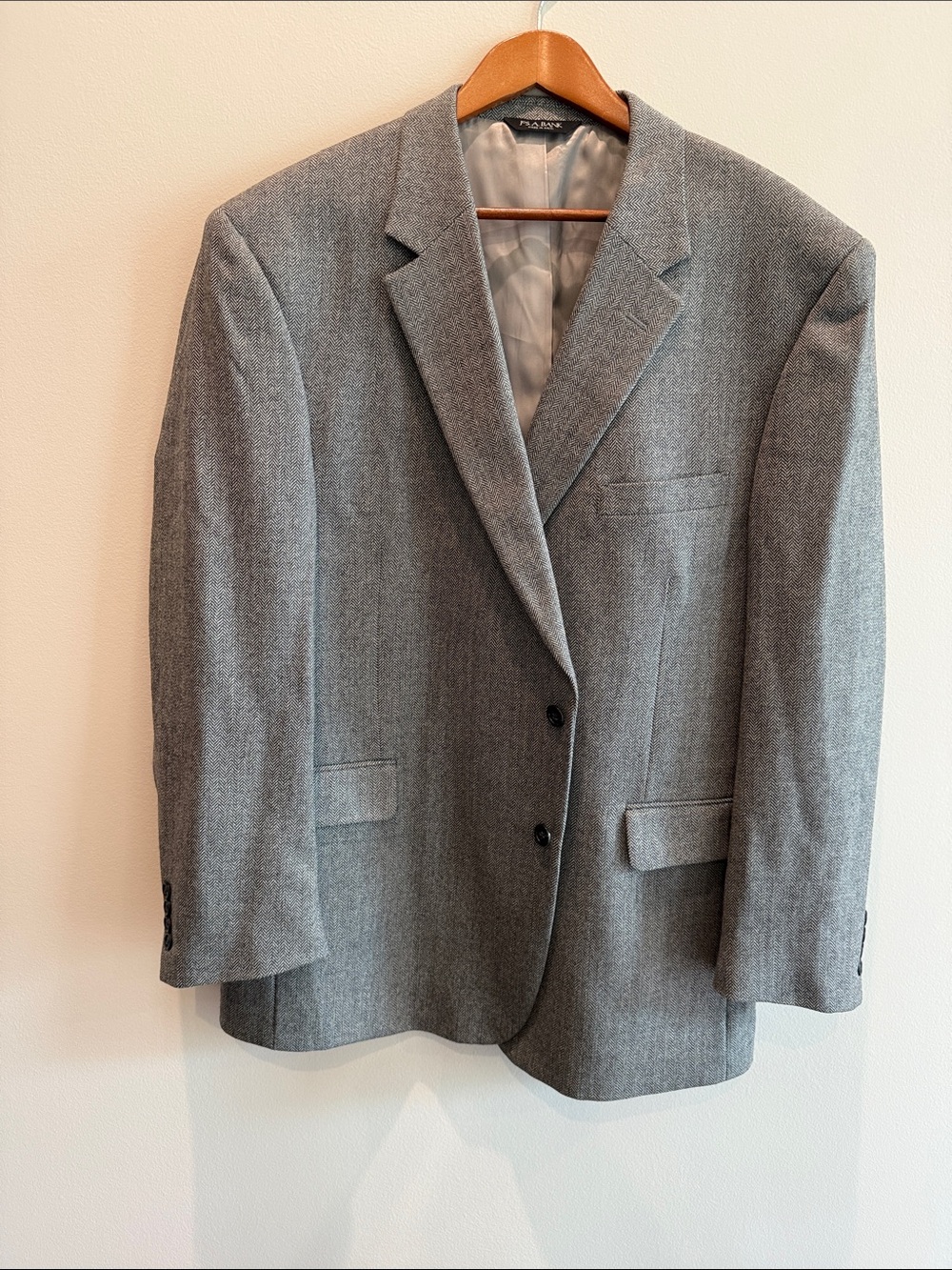 Jos. A. Bank Black Herringbone Wool Sports Coat